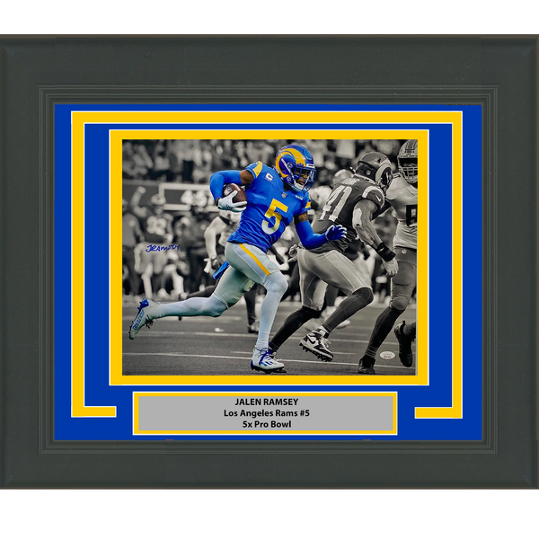 Framed Autographed/Signed Jalen Ramsey Los Angeles Rams 16x20 Photo JSA COA #2