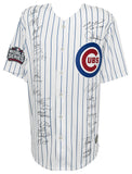 2016 Cubs Team Signed Maddon 2016 WS White Majestic Jersey w/INS -26 Sig -SS COA