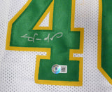 Seattle Supersonics Shawn Kemp Autographed White Jersey Beckett BAS QR #BE42206