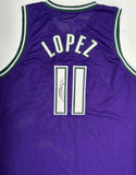 Bucks NBA Champ BROOK LOPEZ Signed Milw Custom Replica Purple Jersey AUTO - JSA