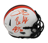 Landry, Mayfield & Beckham Jr. Signed Cleveland Browns Speed Lunar Mini Helmet
