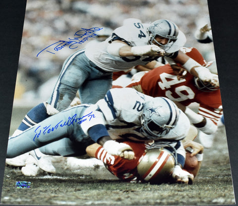 RANDY WHITE & ED TOO TALL JONES AUTOGRAPHED DALLAS COWBOYS 16x20 PHOTO COA