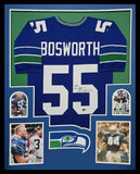 FRAMED SEATTLE SEAHAWKS BRIAN BOSWORTH AUTOGRAPHED SIGNED JERSEY BECKETT HOLO