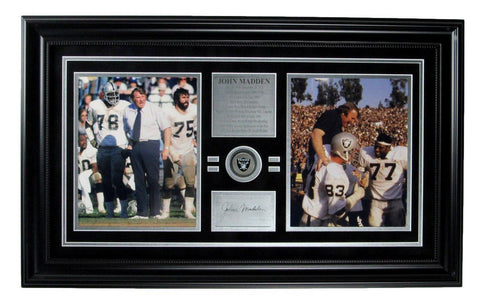 John Madden HOF Oakland Raiders 8x10 Photos with Laser Signature Framed 165824