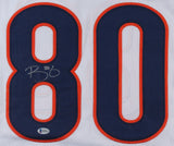 Trey Burton Signed Chicago Bears White Jersey (Beckett) Super Bowl champion LII