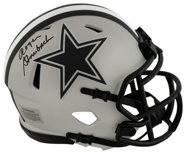 Roger Staubach Signed Cowboys RAVE Riddell Speed Mini Helmet - (SCHWARTZ COA)