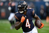 D'Andre Swift & Kyle Monangai Signed Chicago Bears Logo Football (JSA) R.B. Duo