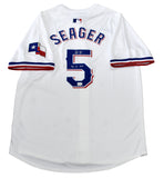COREY SEAGER SIGNED TEXAS RANGERS #5 WHITE NIKE LIMITED JERSEY W/ 23 WS MVP