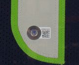 DK Metcalf Signed Framed Custom Navy Blue Pro Style Football Jersey BAS ITP