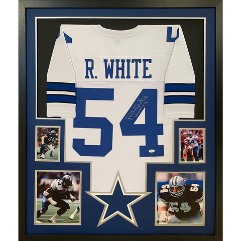 Randy White Autographed Signed Framed White Dallas Cowboys Jersey JSA