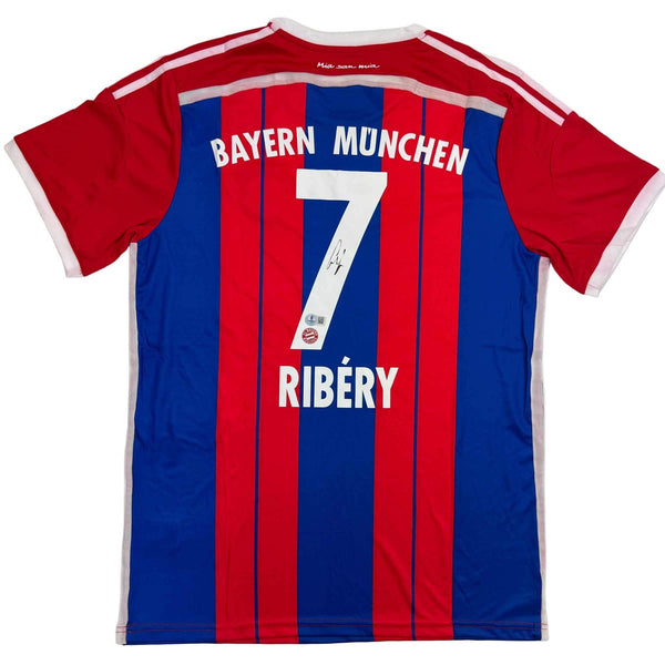 Autographed/Signed Franck Ribery FC Bayern Munich Red Jersey Beckett BAS COA