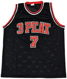 CHICAGO BULLS TONI KUKOC AUTOGRAPHED BLACK JERSEY "3X NBA CHAMP" JSA 215750