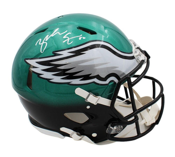 Zach Ertz Signed Philadelphia Eagles Speed Authentic Custom Green/Black Helmet