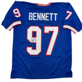 Autographed/Signed Cornelius Bennett Buffalo Blue Football Jersey JSA COA