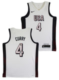 Warriors Stephen Curry Authentic Signed Team USA White Nike Swingman Jersey BAS