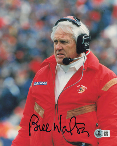 Bill Walsh Autographed 8x10 Photo San Francisco 49ers Beckett BAS QR #BS12830