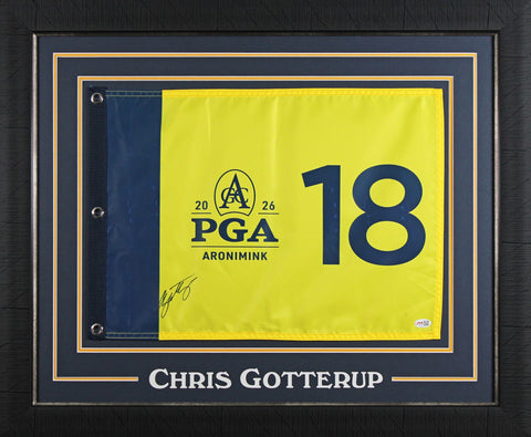 Chris Gotterup Signed & Framed 2026 PGA Championship Pin Flag JSA #CM34154