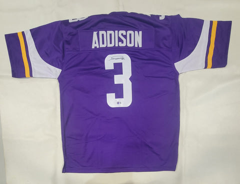 JORDAN ADDISON SIGNED AUTOGRAPHED PRO STYLE CUSTOM XL JERSEY BECKETT QR