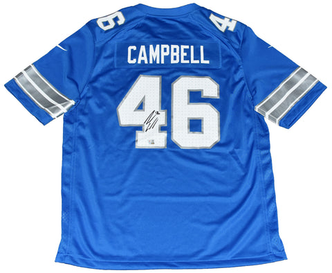 JACK CAMPBELL AUTOGRAPHED DETROIT LIONS #46 BLUE NIKE JERSEY FANATICS