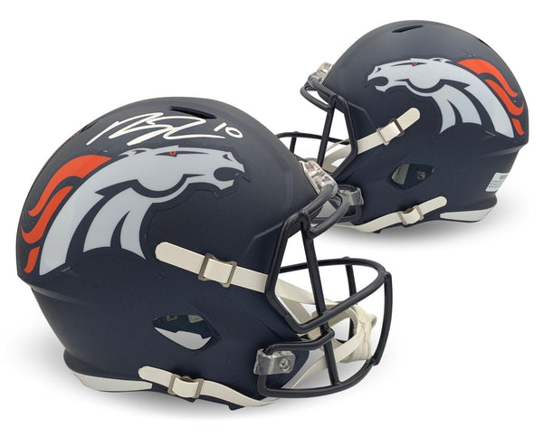 Bo Nix Autographed Denver Broncos 2024 Full Sized Replica Helmet Beckett COA