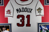 Greg Maddux Autographed Atlanta Braves Baseball Framed Jersey HOF 14 Beckett