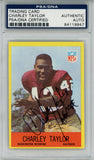 Charley Taylor Signed 1967 Philadelphia #190 Trading Card HOF PSA Slab 43647