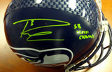 RUSSELL WILSON AUTO SEAHAWKS FULL SIZE HELMET SB CHAMPS IN GREEN RW HOLO 72372
