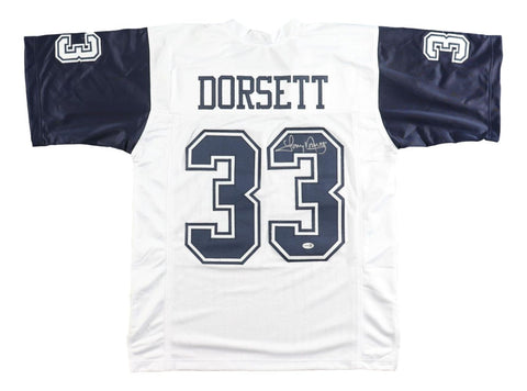 Tony Dorsett Dallas Signed Alternate White Football Jersey JSA QR Hologram