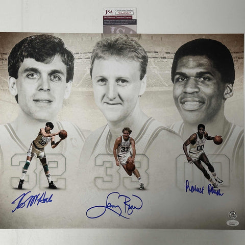 Autographed/Signed Larry Bird Kevin McHale Robert Parish 16x20 Photo JSA COA