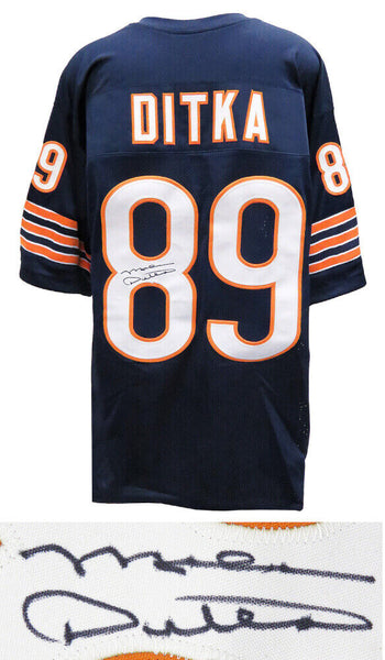 HOFer MIKE DITKA Chicago Bears Signed Navy Throwback Football Jersey - SCHWARTZ