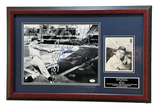 Roger Maris Autographed 61 Home Run Season - 26x17 Framed Presentation JSA LOA