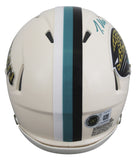 Jaguars Travis Hunter Signed Retro Speed Mini Helmet W/ Case BAS Witnessed