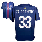 Warren Zaire-Emery Signed PSG Home Soccer Jersey #33 with Beckett Witness