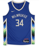 GIANNIS ANTETOKOUNMPO Bucks 2022-23 Autographed City Edition Jersey FANATICS