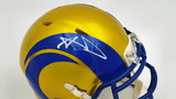 AARON DONALD AUTOGRAPHED RAMS FLASH YELLOW MINI HELMET BECKETT WITNESS 224831