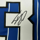 FRAMED Autographed/Signed SHAQUILLE O'NEAL 33x42 Orlando Blue Jersey JSA COA