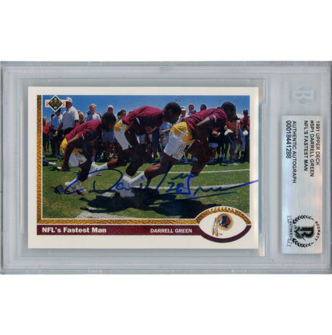 Darrell Green Autographed 1991 Upper Deck #SP1 Trading Card Slab Beckett 51932