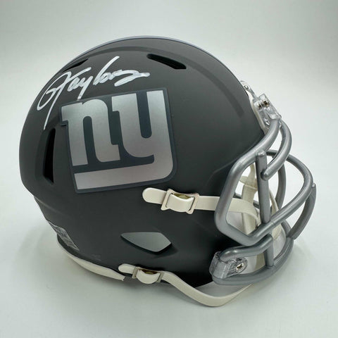 Autographed/Signed Lawrence Taylor New York Giants Silver Mini Helmet BAS COA