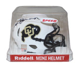 Deion Sanders Signed Colorado Buffaloes White Speed Mini Helmet BAS 39627