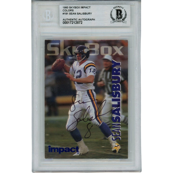 Sean Salisbury Autographed Minnesota Vikings 93 Skybox Card Slab Beckett 56124