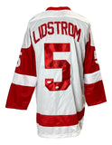 Nicklas Lidstrom Signed Custom White Pro-Style Hockey Jersey JSA+Lojo