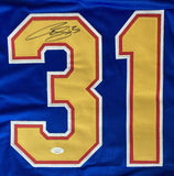 Curtis Joseph St. Louis Signed Blue Hockey Jersey JSA ITP