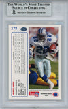 Emmitt Smith Autographed 1991 Upper Deck #172 Trading Card Beckett Slab 35082