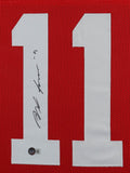 Jaxon Smith-Njigba Signed Ohio State Buckeyes 35x43 Framed Jersey (Beckett)