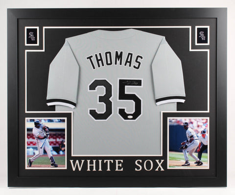 Frank Thomas Signed Chicago White Sox 35x43 Framed Jersey (JSA COA) 2XAL MVP
