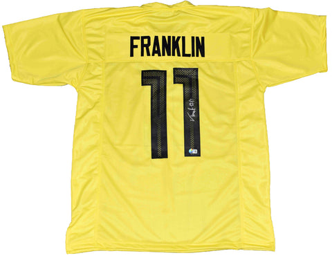TROY FRANKLIN SIGNED AUTOGRAPHED OREGON DUCKS #11 YELLOW JERSEY BECKETT