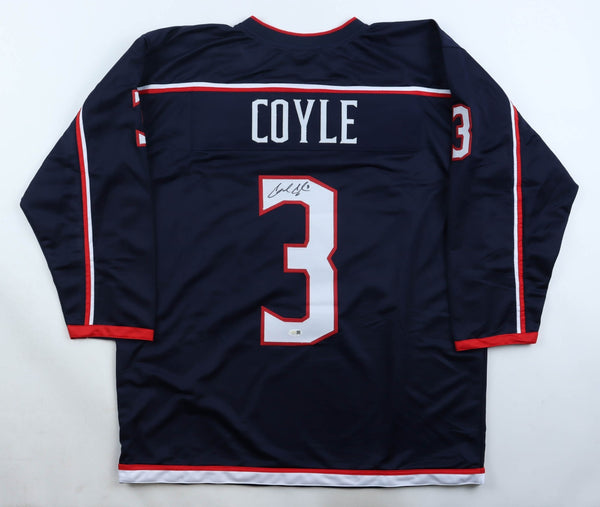 Charlie Coyle Signed Columbus Blue Jackets Jersey /JSA / Played 1,000+ NHL Games
