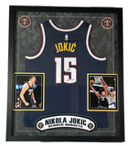 Nikola Jokic' Autographed/"NBA MVP" Denver Nuggets Jersey Deluxe Framed JSA COA