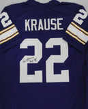 Vikings Hall of Famer PAUL KRAUSE Signed Custom Replica Jersey AUTO w/ HOF JSA