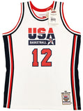 1992 USA DREAM TEAM JOHN STOCKTON AUTOGRAPHED WHITE M&N JERSEY 44 BECKETT 224357